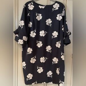 Banana Republic Navy Blue Dress with White Floral Accents